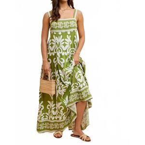 NEW IN-LOOM women's paloma maxi dress in palm green